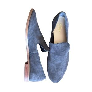 Crown Vintage Carla 2 Suede Leather Gray Flat Loafers Womens size 7